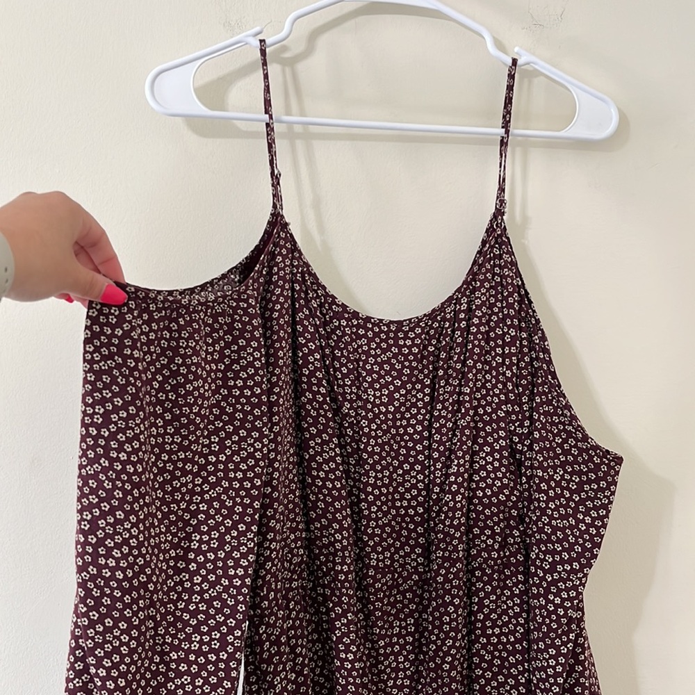 Paige Carmine Cold Shoulder Wine Tasting Ditsy Boho Floral Dress Size Medium - Picture 9 of 10